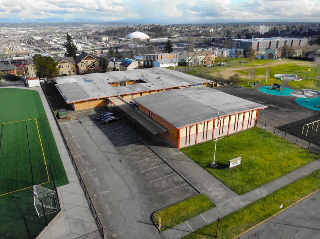 Aerial view of McCarver Elementary School